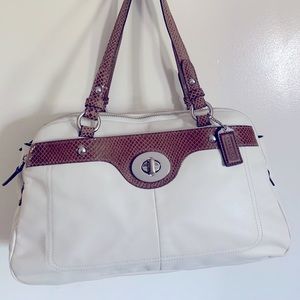 Genuine Coach Leather Winter White Handbag